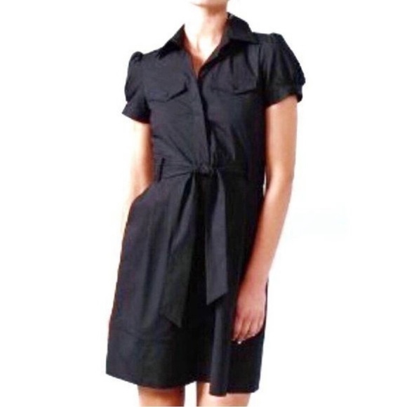 Theory black button front dress Sz. 4 - Picture 1 of 10
